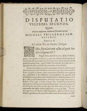 Disputatio Vigesima Secunda