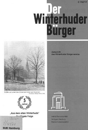 Heft VI / Dezember 1992 : Zeitschrift des Winterhuder Bürgervereins
