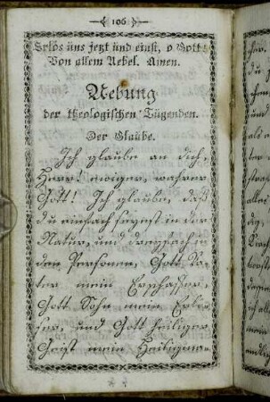 Uebung der theologischen Tŭgenden.