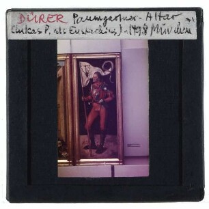 Dürer, Paumgartner-Altar (München AP 701, 702, 706) : rechter Flügel (Lukas Paumgartner als St. Eustachius)