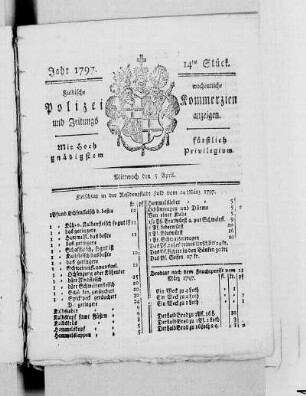 14tes Stück, Ausgabe vom 5. April 1797