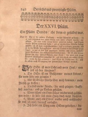 Der XXVI. Psalm. Ein Psalm Davids, ehe denn er gesalbet war.