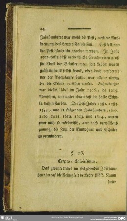 §. 16. Crypto-Calvinismus