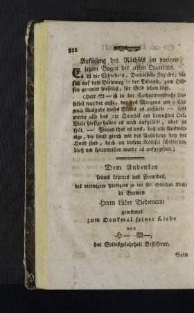 [Erster Bogen. - Dreyzehnter Bogen.]