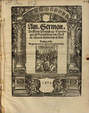 Ain Sermon auff den Pfingstag