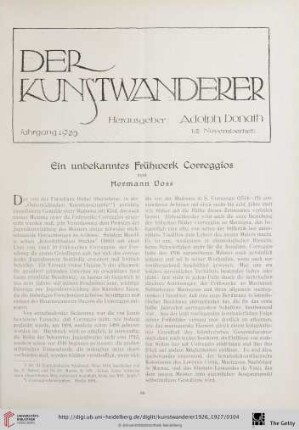 8/9: Ein unbekanntes Frühwerk Correggios