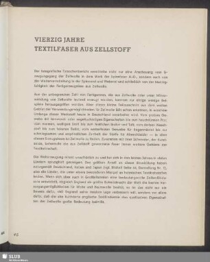 Vierzig Jahre Textilfaser aus Zellstoff