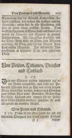 Von Pohlen, Lithauen, Preußen und Curland