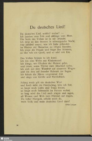 Du deutsches Lied!