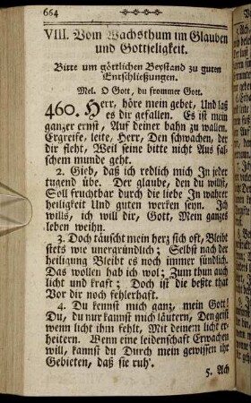 VIII. Vom Wachsthum im Glauben und Gottseligkeit.