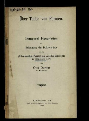 Über Teiler von Formen
