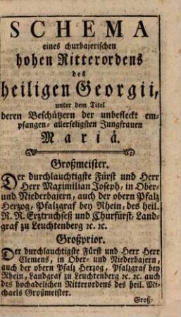 Churbajerischer Hof- und Staats-Calender. 1769