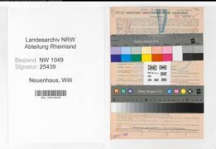 Entnazifizierung Willi Neuenhaus , geb. 23.02.1913 (Sparkassenangestellter)