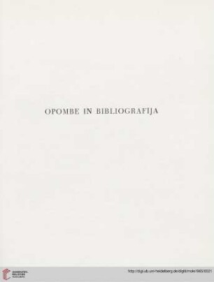 Opombe in bibliografija