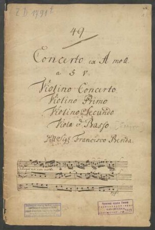 Konzerte; vl, strings, b; a-Moll; L 2.16