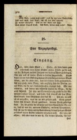 35. Eine Anzugspredigt.
