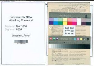 Entnazifizierung Anton Wuesten , geb. 09.12.1903 (Kaplan)