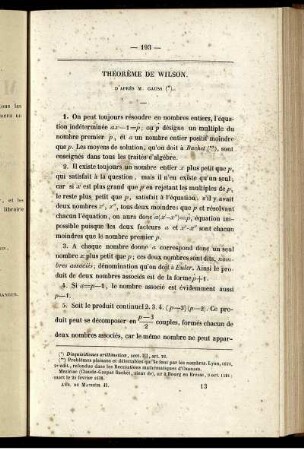 Theorème de Wilson.