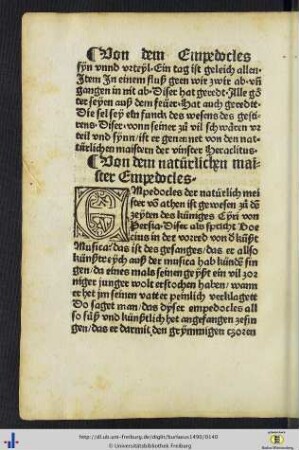 Von dem natürlichen maister Empedocles