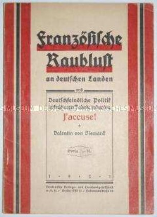 Polemische Schrift über die historische Rheinpolitik Frankreichs (Standort unbekannt)