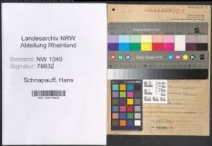 Entnazifizierung Hans Schnapauff , geb. 06.08.1886 (Baurat)