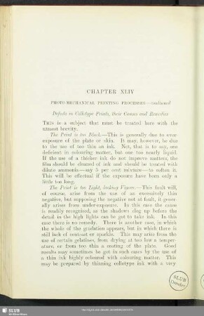 Chapter XLIV Photo-Mechanical Printing Processes – continued