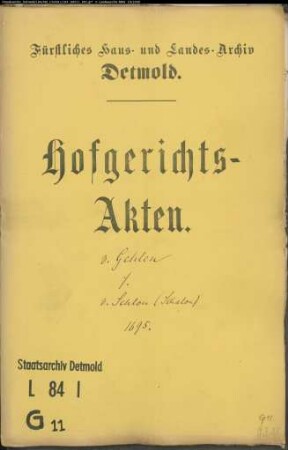 von Gehlen, Drostin gegen Hieronymus Adrian von Schlon (Schalon) genannt Tribbe - Schuldforderung