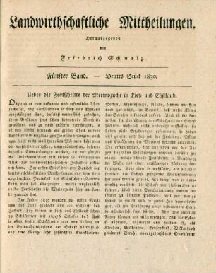 Fünfter Band. - Drittes Stück 1830.