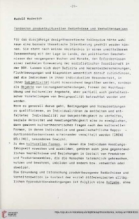 Tendenzen produktkultureller Bedürfnisse und Verhaltensweisen