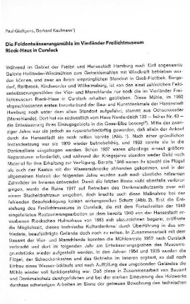 Die Feldentwässerungsmühle im Vierländer Freilichtmuseum Rieck-Haus in Curslack