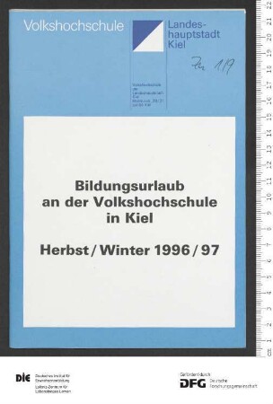 Programm für Bildungsurlaub 1. Semester 1996/1997