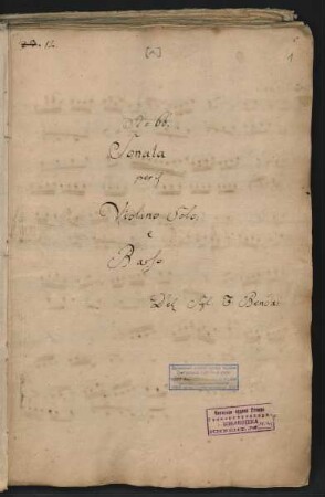 Sonaten; vl, bc; A-Dur; L 3.99/1