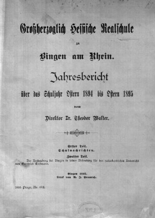 Der Rochusberg bei Bingen in seiner Bedeutung für den naturkundlichen Unterricht