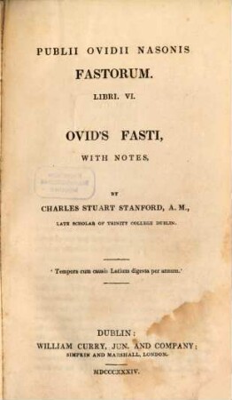 Ovidii Fastorum Libri VI