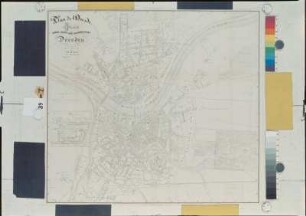 Plan de Dresde. Plan der königl. Haupt- und Residenzstadt Dresden, Lithograophie, 1862 : Hessler, Oskar: Plan de Dresde. Plan der königl. Haupt- und Residenzstadt Dresden. 1862. (ca. 1:9 000). Dresden Carl Höckner um 1862. Lithographie, 56 x 50 cm