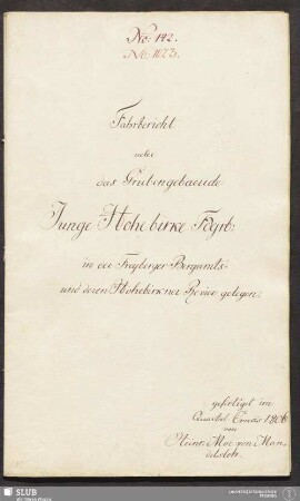 Fahrbericht ueber das Grubengebaeude Junge Hohebirke Fdgrb: in der Freyberger Bergamts- und deren Hohebirkner Revier gelegen - 17.6926 4.