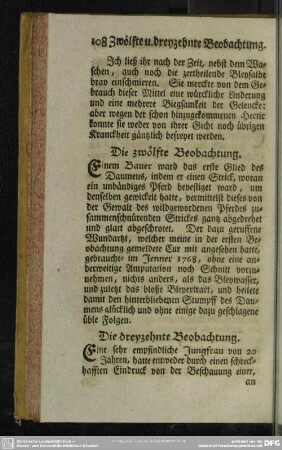Die dreyzehnte Beobachtung