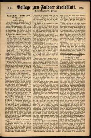 Zweite Ausgabe vom Donnerstag, den 25. Februar 1897.