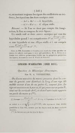 Concours d'agrégation (Année 1874).