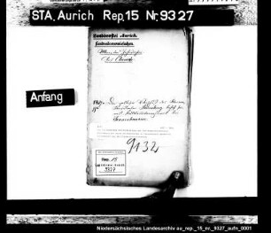 Die Verlängerung und Rückzahlung des dem Kammerkonsulenten Stürenburg für seine Kolonisierung in Tannenhausen gewährten Vorschusses aus der Fehnmeliorationskasse
