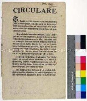 Zirkular des Kreisamtes St. Pölten an die Bevölkerung über die Ablieferung von Hafer und die dafür auszustellenden Bescheinigungen; St Pölten, 16. März 1809