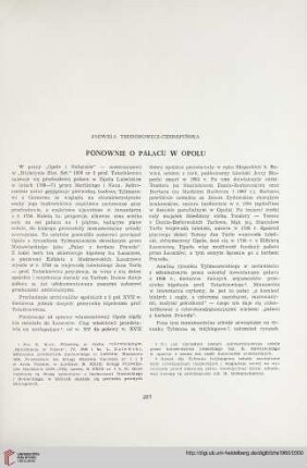 22: Ponownie o pałacu w Opolu