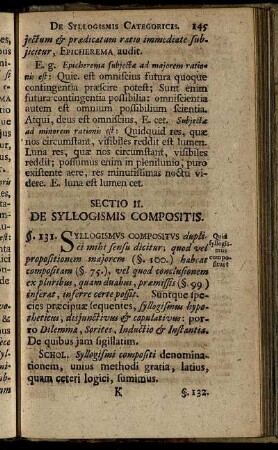 Sectio II. De Syllogismis Compositis.