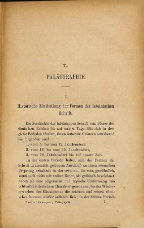 Grundriss der lateinischen Palaeographie und der Urkundenlehre