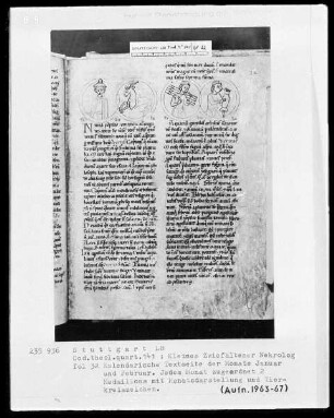 Chorbuch für die Prim — Kalendarische Textseite der Monate Januar und Februar, Folio 32recto