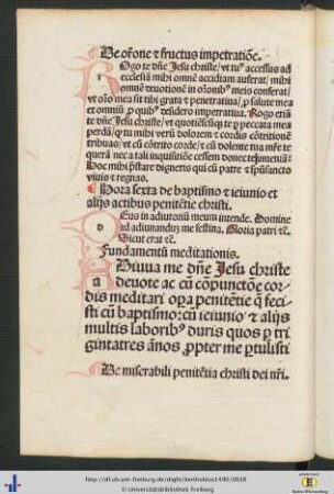 Hora sexta de baptismo et ieiunio et alijs actibus penitentie christi
