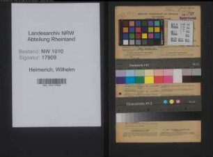 Entnazifizierung Wilhelm Heimerich , geb. 16.06.1896 (Mechaniker)