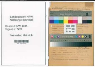 Entnazifizierung Heinrich Nennstiel , geb. 16.11.1903 (Ingenieur)