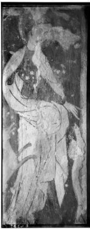 Bahnbrücken Kirche Sankt Sebastian Wandmalerei Ostwand Fresko der heiligen Notburga von Hochhausen (14./15. Jahrhundert)