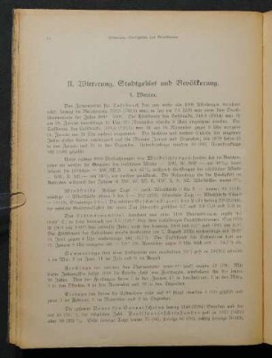 II. Witterung, Stadtgebiet und Bevölkerung.